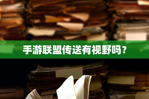 手游联盟传送有视野吗？