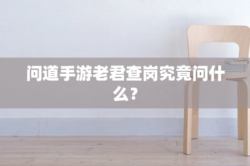 问道手游老君查岗究竟问什么？