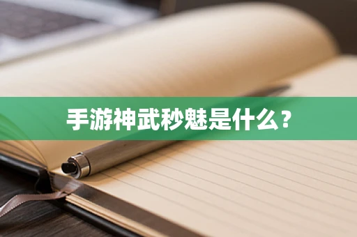 手游神武秒魅是什么？