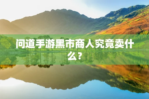 问道手游黑市商人究竟卖什么？