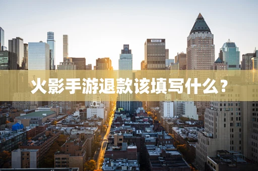 火影手游退款该填写什么？