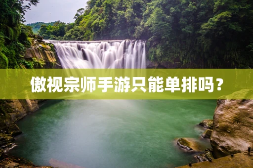傲视宗师手游只能单排吗？