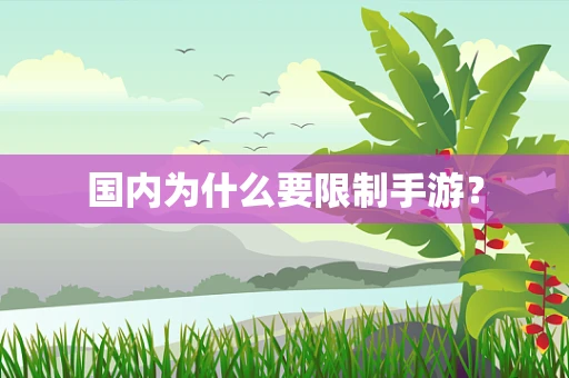 国内为什么要限制手游？