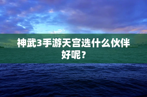 神武3手游天宫选什么伙伴好呢？