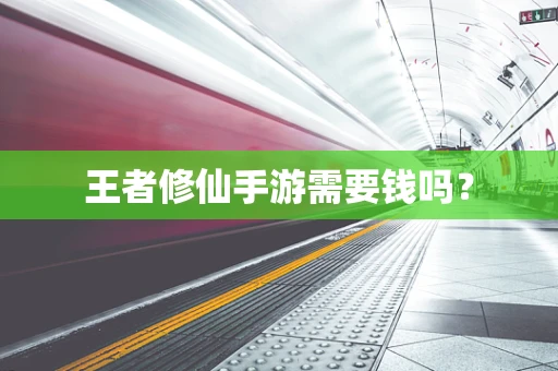 王者修仙手游需要钱吗？